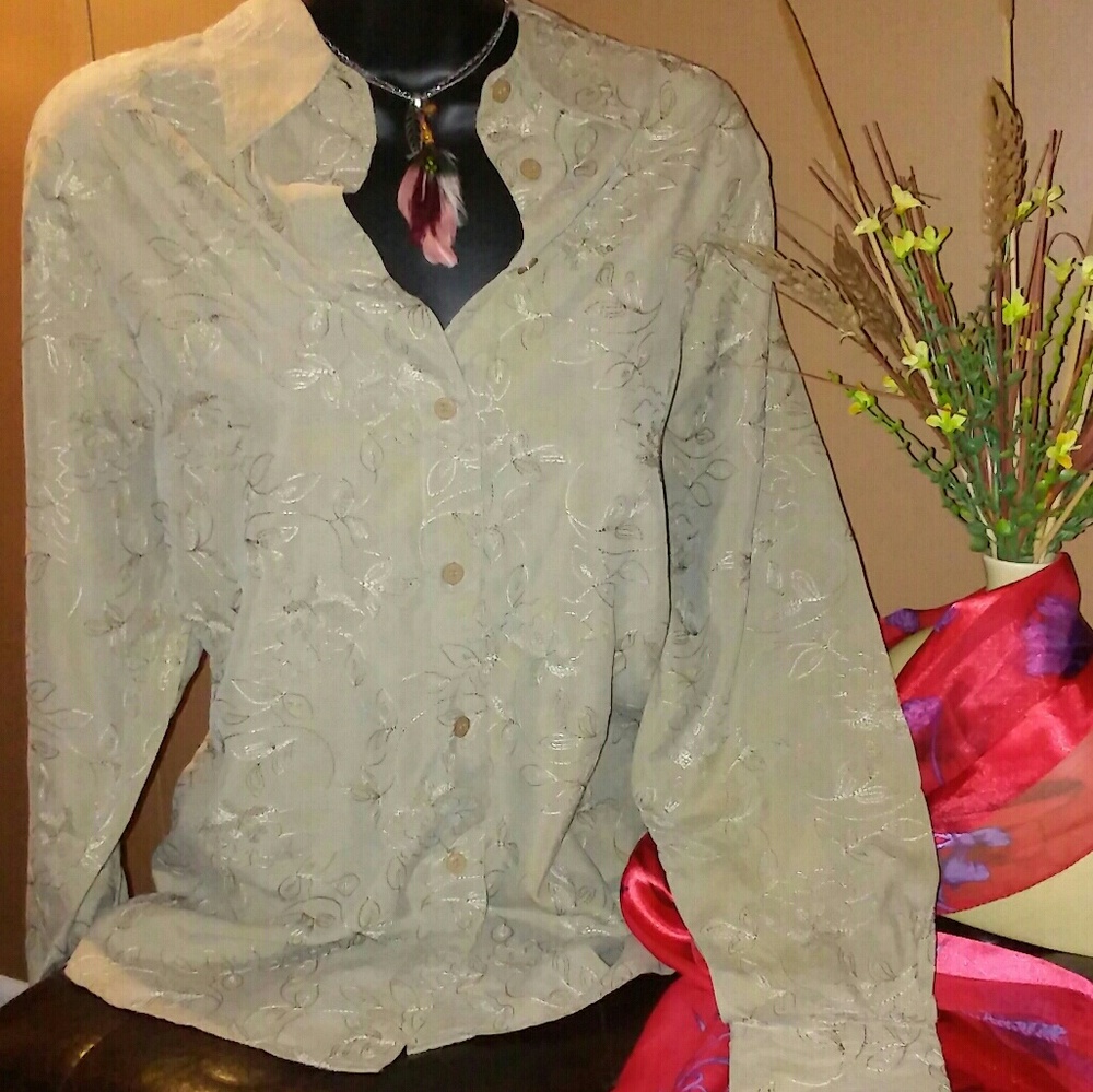 💋 3 for 20$100% Silk💋with Floral Stitching